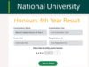 NU Honours 4th Year Result 2026 with CGPA