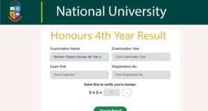 NU Honours 4th Year Result 2026 with CGPA