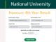 NU Honours 4th Year Result 2026 with CGPA